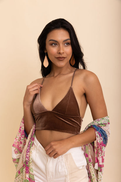 Velvet Longline Bralette