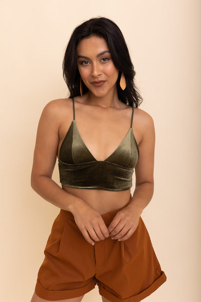 Velvet Longline Bralette