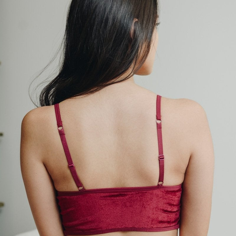 Camisola de encaje de terciopelo