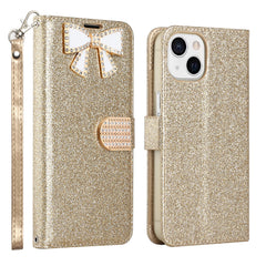 KIKO Ribbon Bow Crystal Diamond Flip Wallet Case for Apple iPhone 13