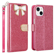 KIKO Ribbon Bow Crystal Diamond Flip Wallet Case for Apple iPhone 13