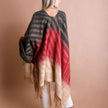Boho Gradient Shawl Poncho Fringe Hem Warm Wrap Cardigan