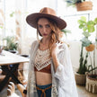 Women Wide Brim Hat Adjustable Strap Stylish Summer Hat