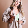 Mini Crossbody Phone Bag Leather Look Adjustable Strap Women