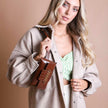 Mini Crossbody Phone Bag Leather Look Adjustable Strap Women
