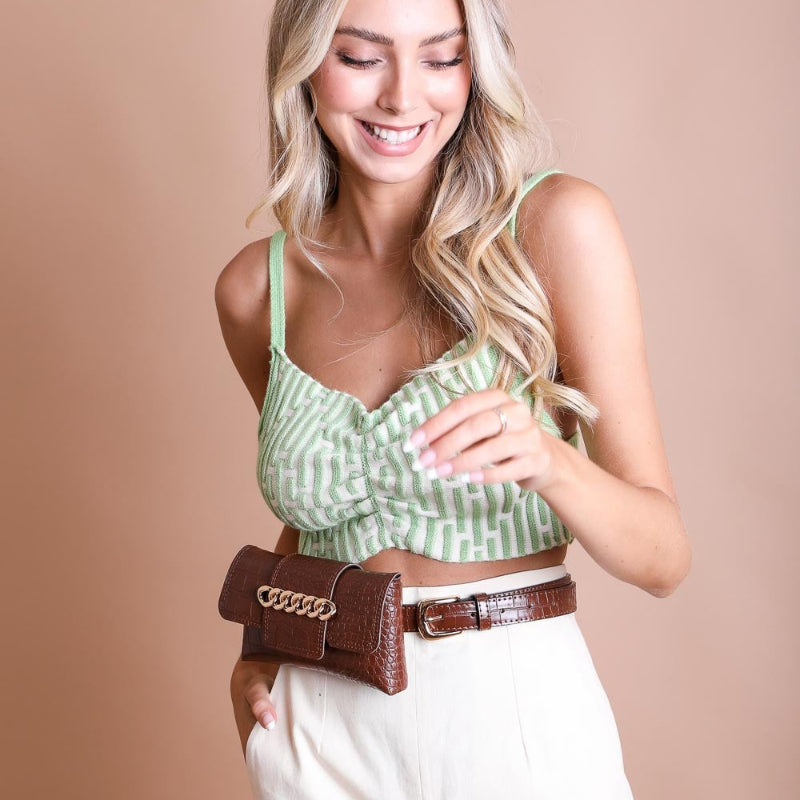 Mini Crossbody Phone Bag Leather Look Adjustable Strap Women