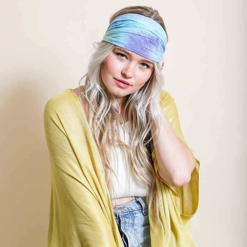 Multicolor Tie Dye Headband Stretch Fabric Hair Band