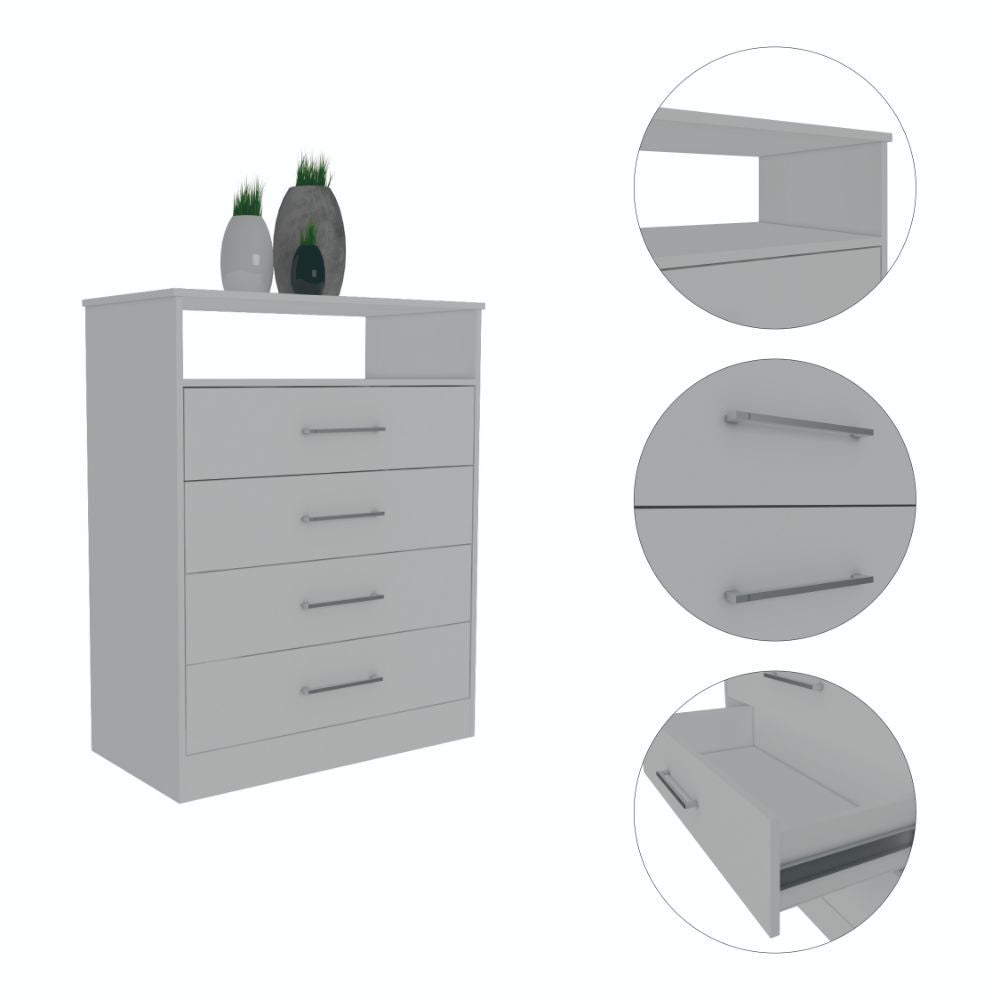 Dresser, Four Drawers, White Finish.